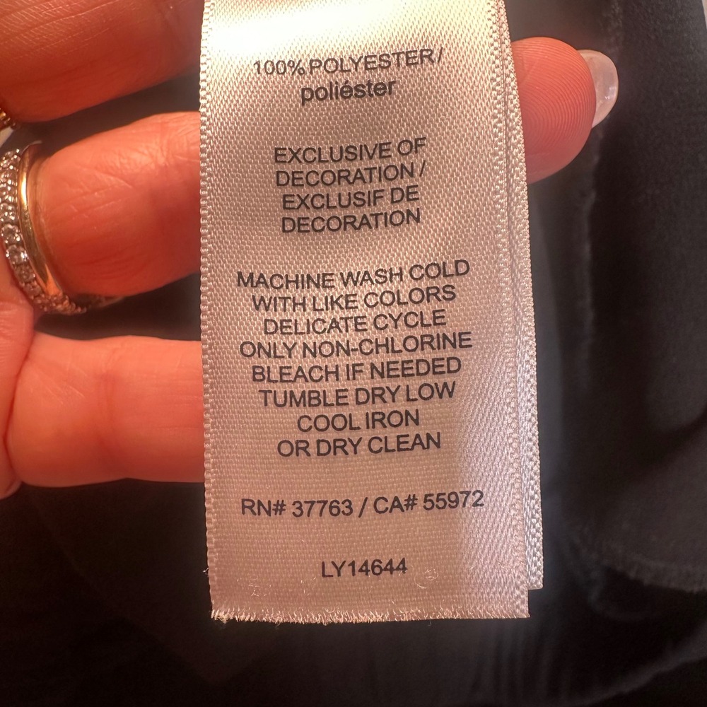Laundry by Shelli Segal pull on elastic waist trousers black wide leg office 10 - Picture 5 of 8